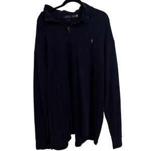 Polo Ralph Lauren Navy Blue Quarter Zip Pullover Sweater Mens 3XB